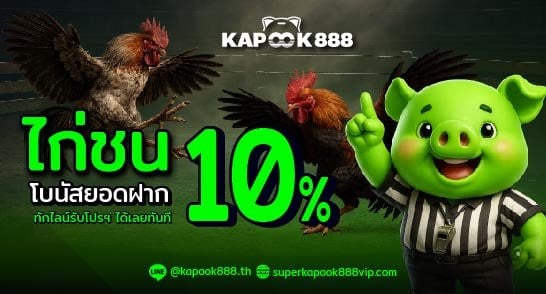 โปรโมชั่นโบนัสไก่ชนออนไลน์ รับคืน 10% ที่ Kapook888